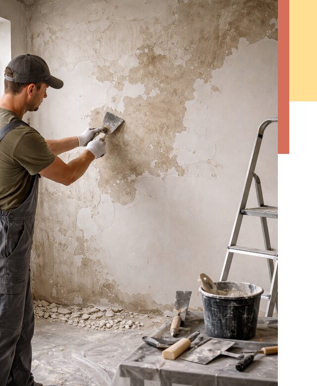 Снятие старой шпаклевки в Партизанске от 1986 руб. — быстро и недорого | ОТДЕЛОЧНИК-Прт