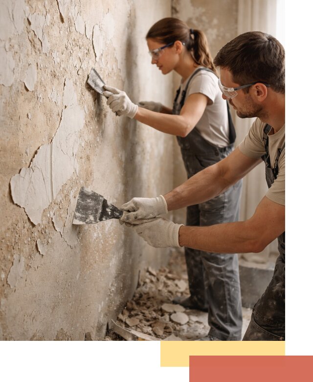 Снятие старой шпаклевки и подготовка поверхностей в Партизанске