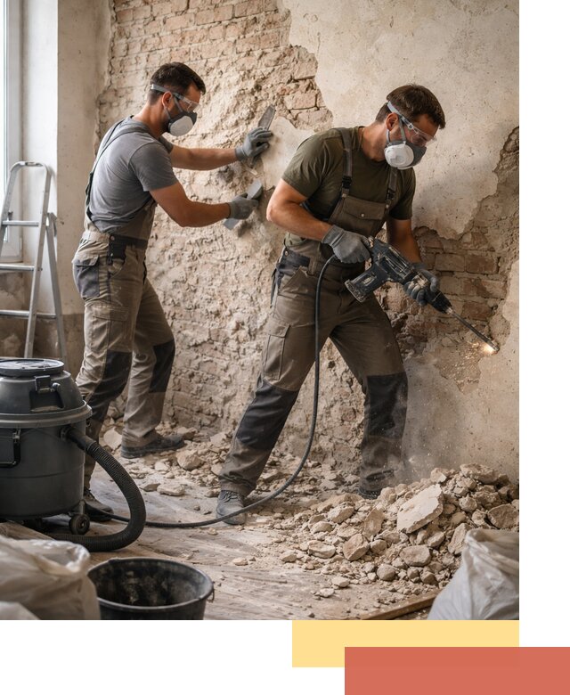 Демонтаж штукатурки со стен в Партизанске быстро и аккуратно