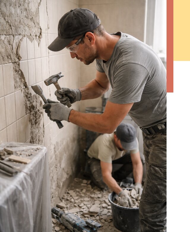 Демонтаж плитки со стен в Партизанске от 912 руб. — быстро и недорого | ОТДЕЛОЧНИК-Прт