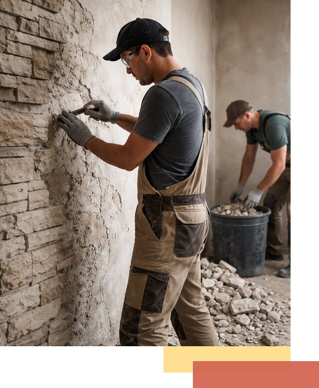 Демонтаж декоративного камня в Партизанске профессионально и безопасно