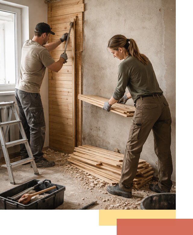 Демонтаж вагонки со стен в Партизанске — профессиональный демонтаж