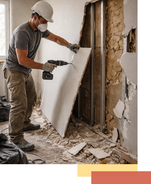 Демонтаж гипсокартона со стен в Партизанске качественно и быстро