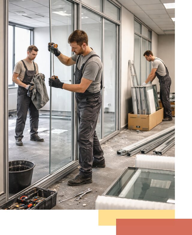 Демонтаж стеклянных перегородок в Партизанске быстро и безопасно