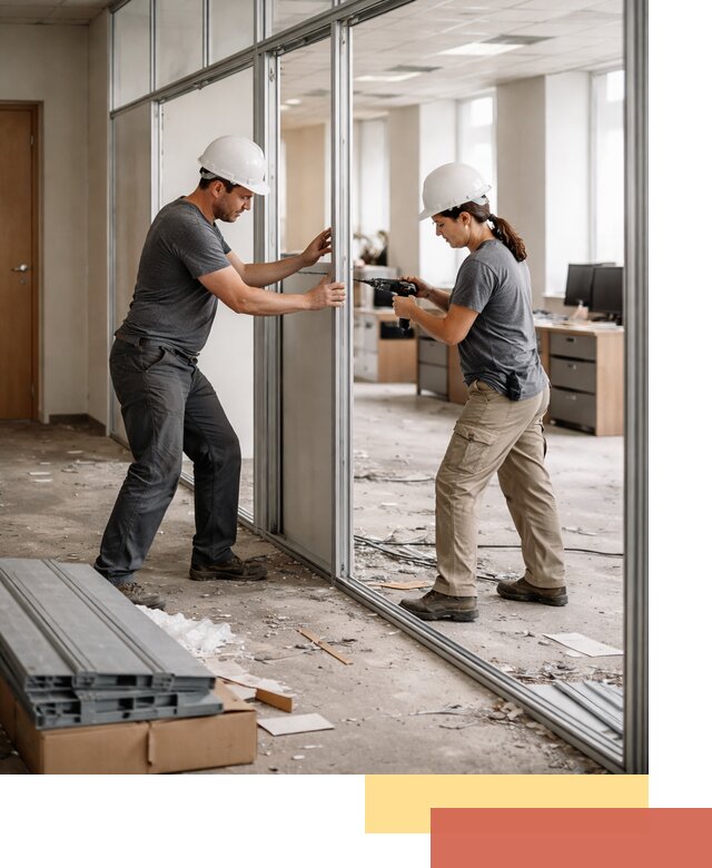 Демонтаж алюминиевых перегородок в Партизанске быстро и аккуратно