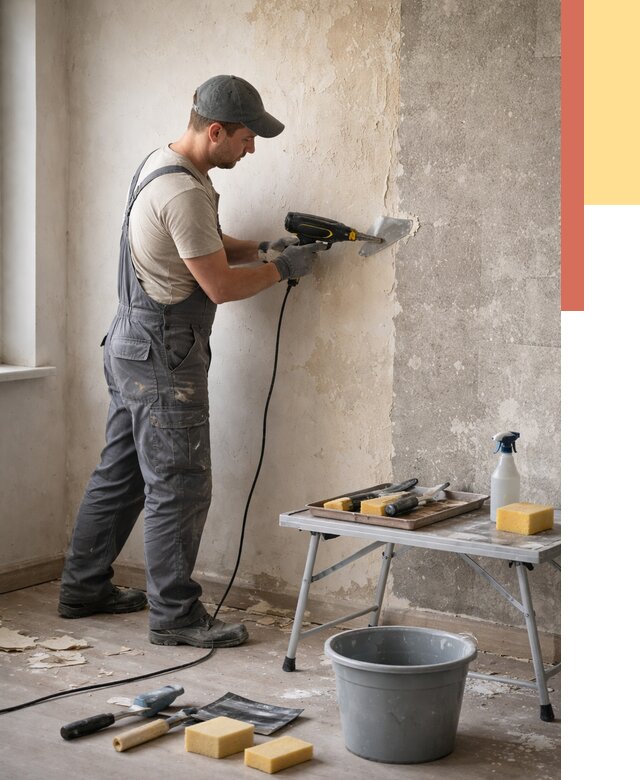 Очистка стен от клея в Партизанске от 1986 руб. — снятие и удаление клея со стен | ОТДЕЛОЧНИК-Прт