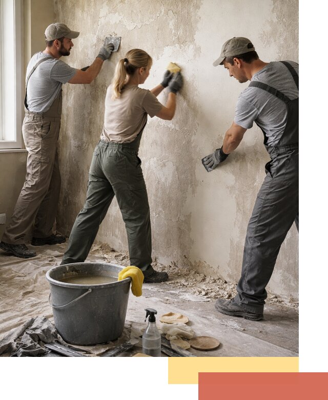 Очистка стен от клея и грунтовки в Партизанске качественно и быстро