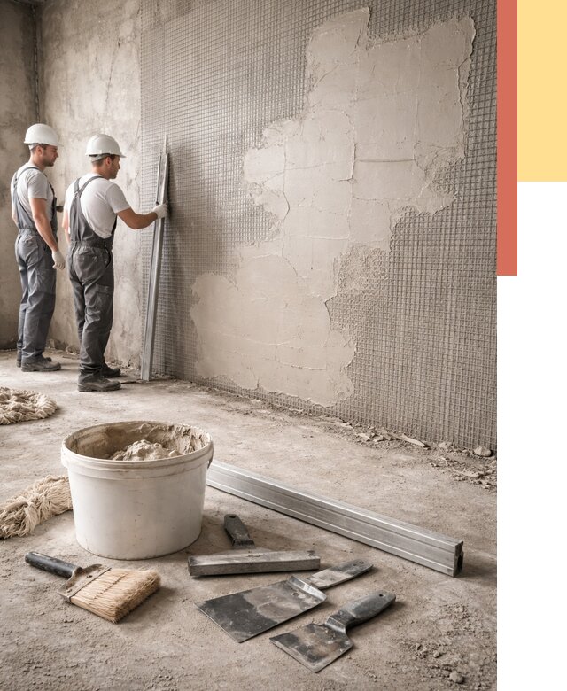 Штукатурка стен по сетке в Партизанске от 5903 руб./м2 — быстро и недорого | ОТДЕЛОЧНИК-Прт