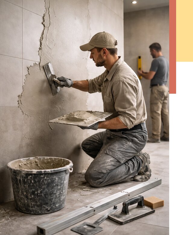 Штукатурка стен в ванной в Партизанске от 4830 руб./м² — выравнивание под ключ | ОТДЕЛОЧНИК-Прт