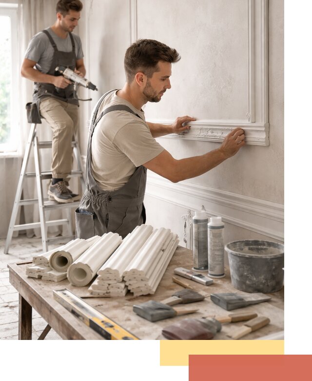 Монтаж лепнины на стены в Партизанске профессионально и качественно