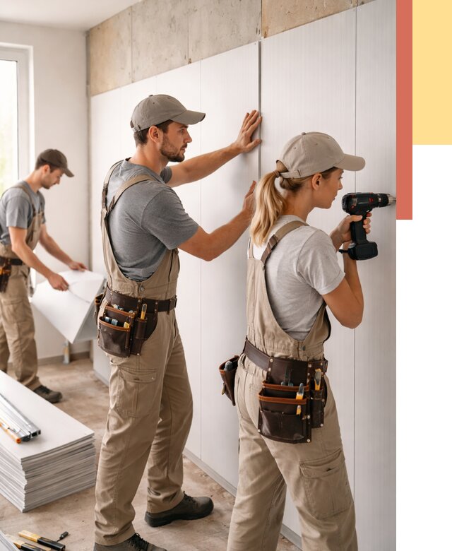 Монтаж ПВХ панелей на стены в Партизанске от 483 руб/м2 — быстро и недорого | ОТДЕЛОЧНИК-Прт