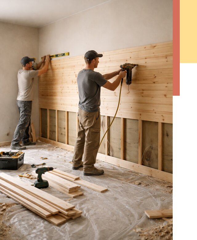 Монтаж деревянной вагонки на стены в Партизанске от 8050 руб. | Услуги монтажа вагонки | ОТДЕЛОЧНИК-Прт