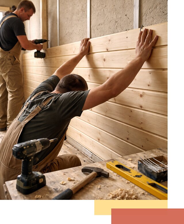 Монтаж деревянной вагонки на стены в Партизанске быстро и качественно