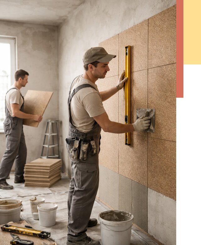 Монтаж пробковых панелей на стены в Партизанске от 3757 руб. — ОТДЕЛОЧНИК-Прт