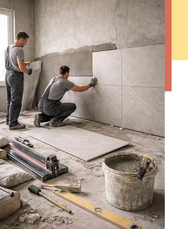 Облицовка стен керамогранитом в Партизанске от 4508 руб./м² — услуги под ключ | ОТДЕЛОЧНИК-Прт