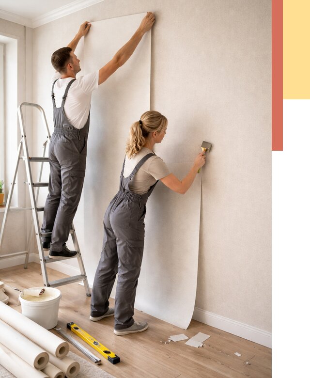 Поклейка флизелиновых обоев в Партизанске от 6440 руб. | Быстро и недорого — ОТДЕЛОЧНИК-Прт