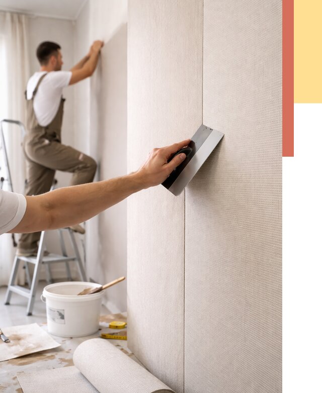 Поклейка текстильных обоев в Партизанске от 4830 руб. под ключ | ОТДЕЛОЧНИК-Прт