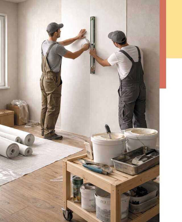 Поклейка стеклообоев в Партизанске от 6976 руб. за м2 — быстро и недорого | ОТДЕЛОЧНИК-Прт