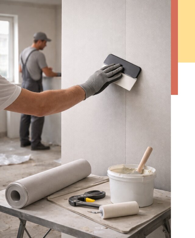 Поклейка обоев под покраску в Партизанске от 3757 руб. за м2 | ОТДЕЛОЧНИК-Прт