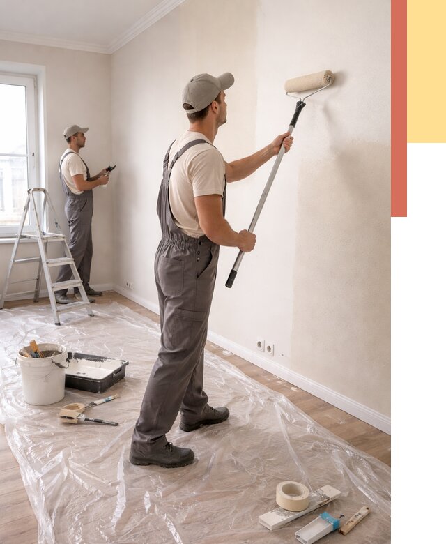 Покраска стен акриловой краской в Партизанске от 3757 руб./м² — быстро и недорого | ОТДЕЛОЧНИК-Прт