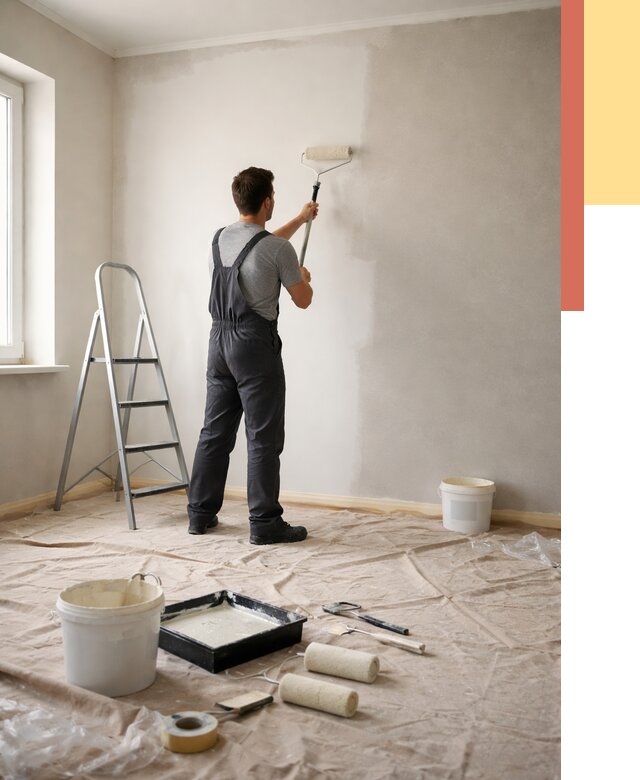 Покраска стен моющейся краской в Партизанске от 376 руб./м² — быстро и недорого | ОТДЕЛОЧНИК-Прт