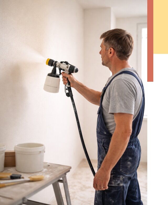 Покраска стен краскопультом в Партизанске от 8050 руб. — механизированная покраска | ОТДЕЛОЧНИК-Прт