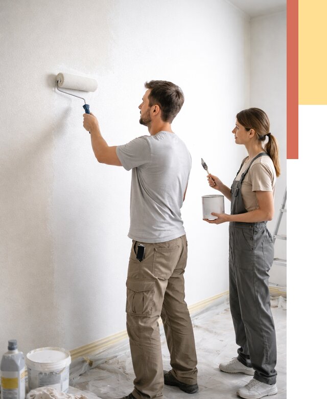 Окраска стен по стеклохолсту в Партизанске от 4830 руб/м² под ключ | ОТДЕЛОЧНИК-Прт