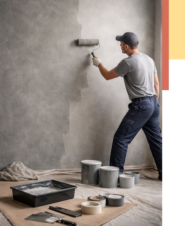 Покраска стен под бетон в Партизанске от 698 руб. за м2 — быстро и недорого | ОТДЕЛОЧНИК-Прт