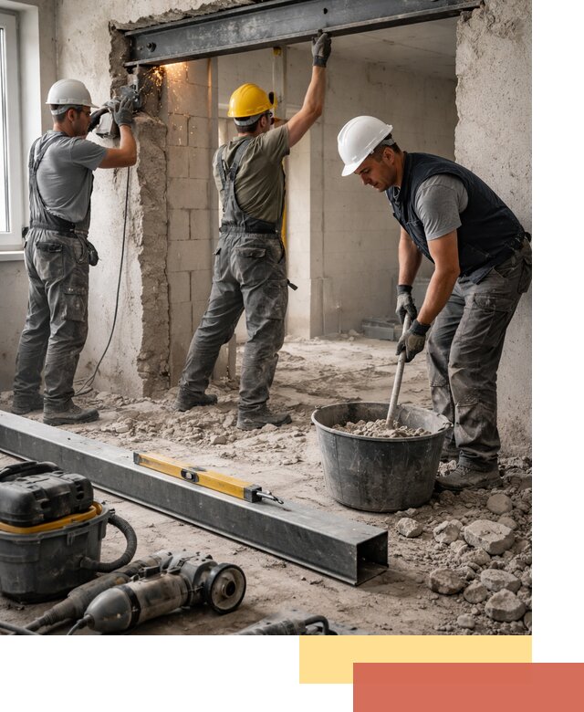 Создание проемов в стенах и несущих конструкциях в Партизанске