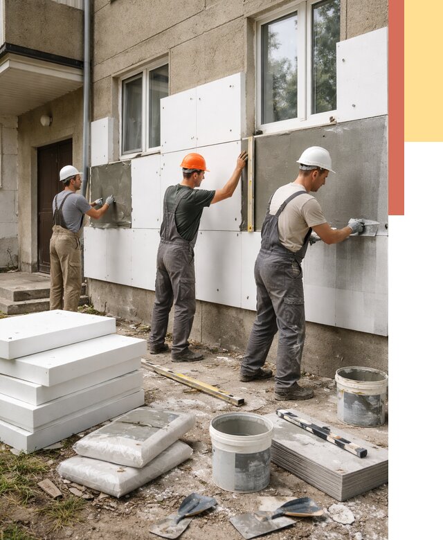 Утепление стен пенопластом в Партизанске от 1878 руб. — недорого и под ключ | ОТДЕЛОЧНИК-Прт