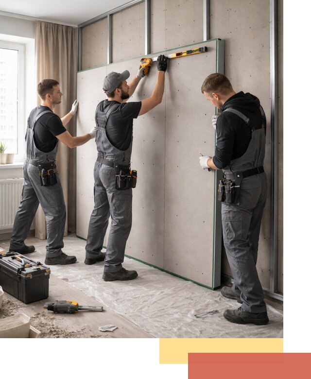 Шумоизоляция стен панелями ЗИПС в Партизанске для жилых и коммерческих помещений