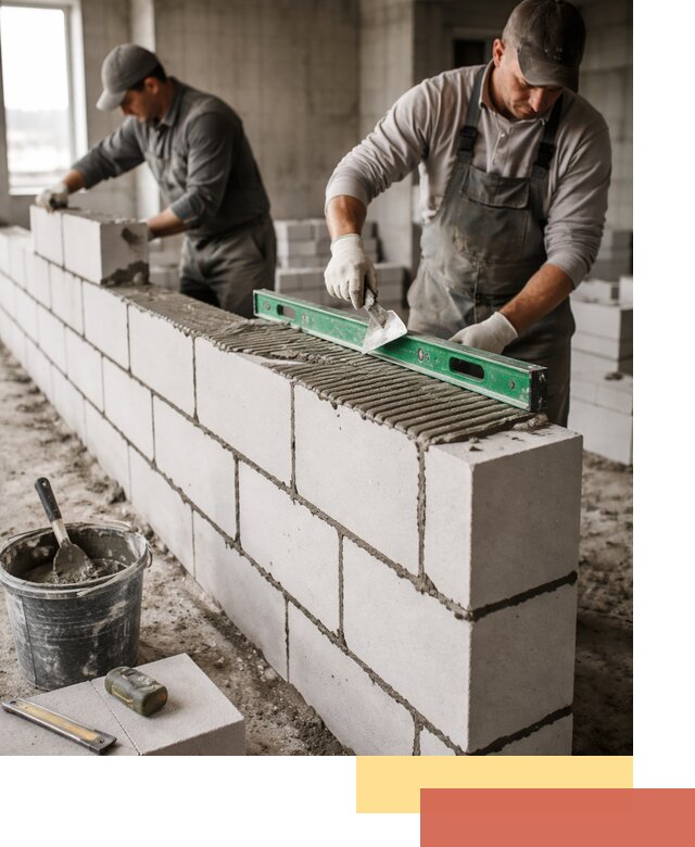 Кладка перегородок из газобетона в Партизанске быстро и качественно