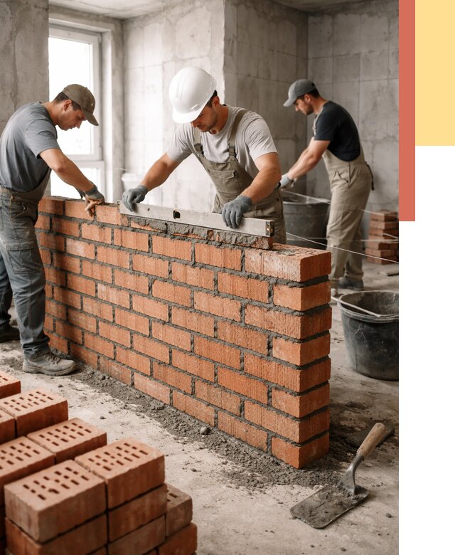 Кладка перегородок из кирпича в Партизанске от 3757 руб. за м² | ОТДЕЛОЧНИК-Прт