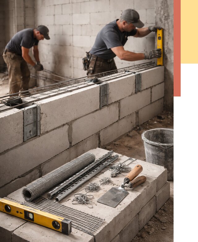 Армирование кладки перегородок в Партизанске от 805 руб. под ключ | ОТДЕЛОЧНИК-Прт