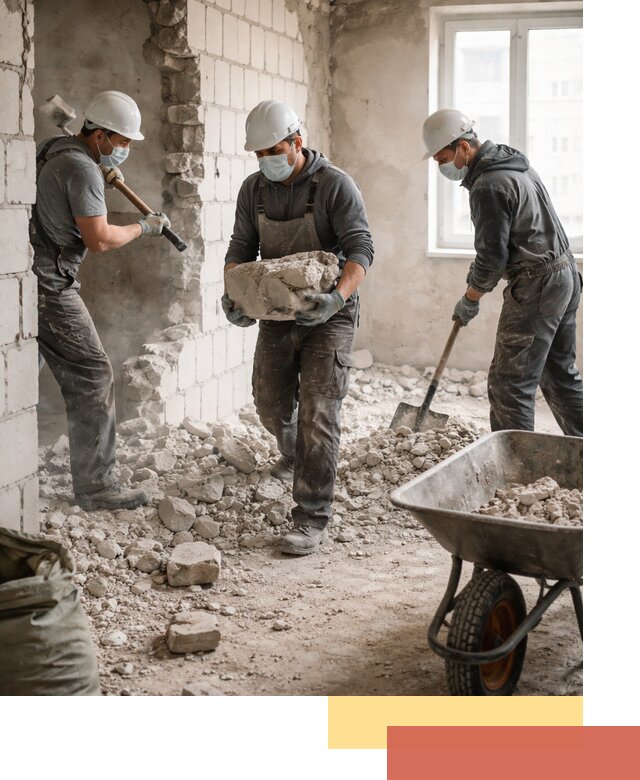 Демонтаж блочных перегородок в Партизанске быстро и аккуратно