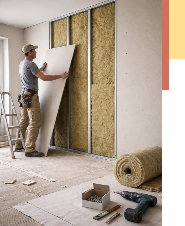 Перегородка из гипсокартона с шумоизоляцией в Партизанске от 3349 руб. | ОТДЕЛОЧНИК-Прт