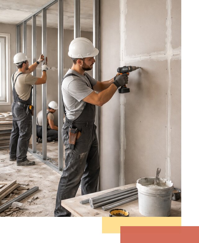 Перегородки из огнестойкого гипсокартона в Партизанске под ключ