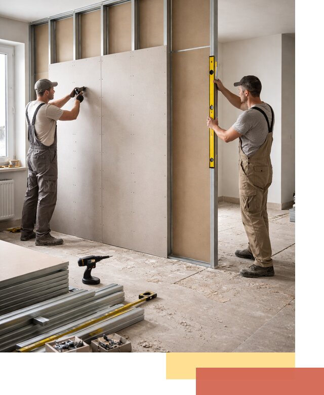 Зонирующая перегородка из гипсокартона под ключ в Партизанске