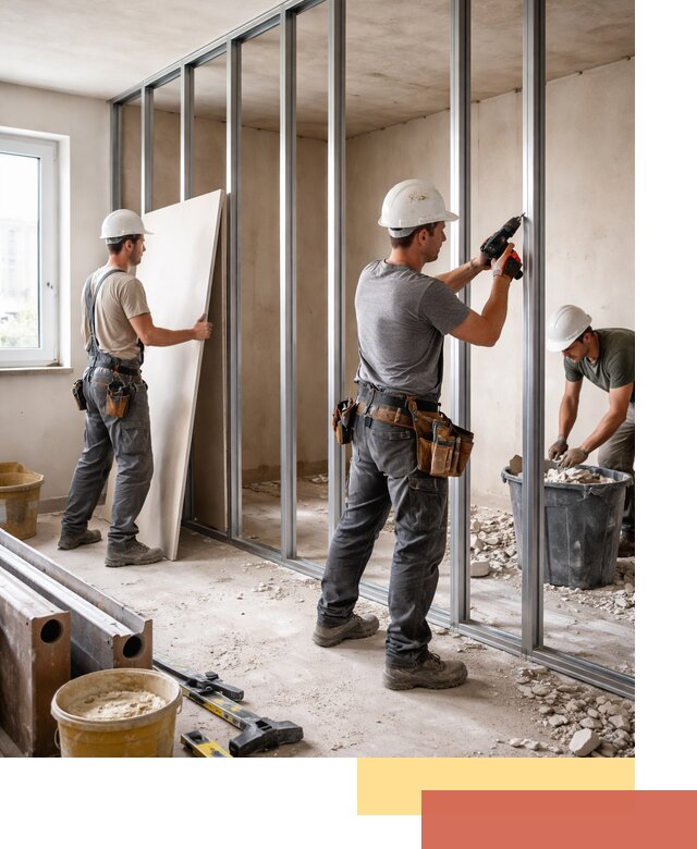 Перенос гипсокартонной перегородки в Партизанске профессионально и быстро