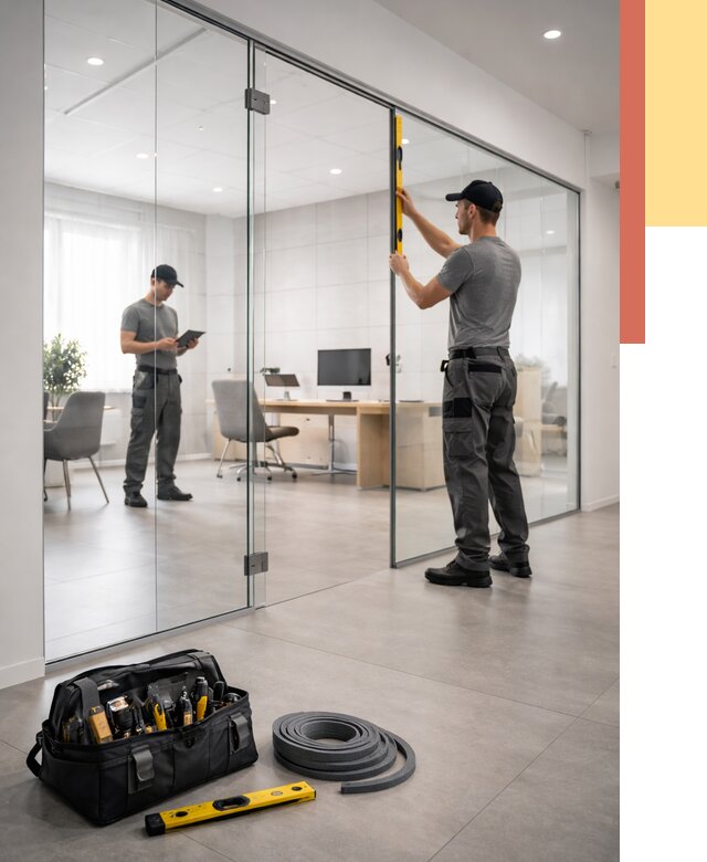 Цельностеклянные перегородки под ключ в Партизанске от 10196 руб. — монтаж и цены | ОТДЕЛОЧНИК-Прт