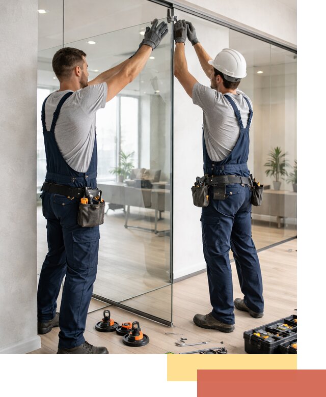 Безрамные стеклянные перегородки под ключ в Партизанске