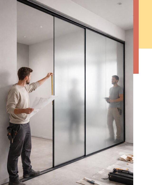 Матовые стеклянные перегородки в Партизанске от 9123 руб. — монтаж и установка | ОТДЕЛОЧНИК-Прт