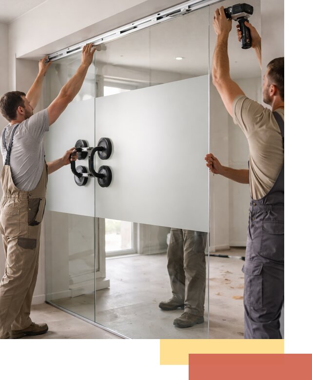 Матовые стеклянные перегородки под ключ в Партизанске