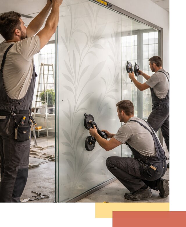 Стеклянные перегородки с рисунком на заказ в Партизанске