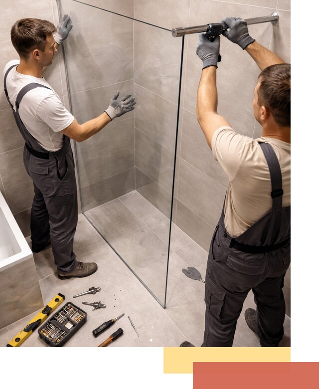 Стеклянные перегородки для душа в Партизанске — изготовление и монтаж