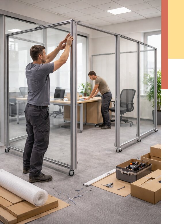 Мобильные офисные перегородки в Партизанске от 13416 руб. — установка под ключ | ОТДЕЛОЧНИК-Прт