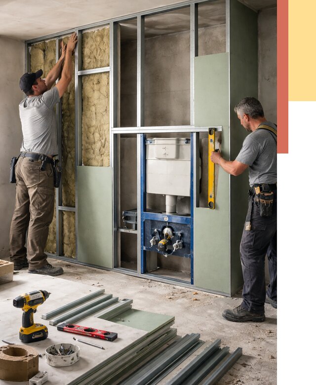 Установка сантехнических перегородок в Партизанске от 9123 руб. | ОТДЕЛОЧНИК-Прт