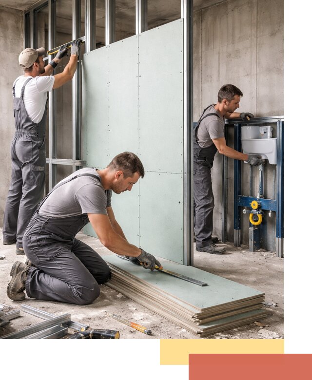 Монтаж и ремонт сантехнических перегородок в Партизанске