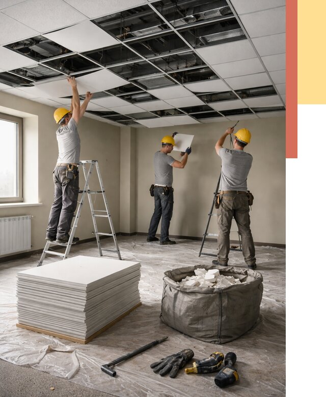 Демонтаж потолка Армстронг в Партизанске от 4830 руб. быстро и недорого | ОТДЕЛОЧНИК-Прт