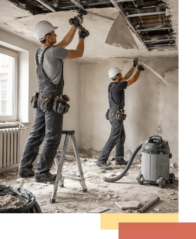 Демонтаж гипсокартонного потолка в Партизанске быстро и аккуратно